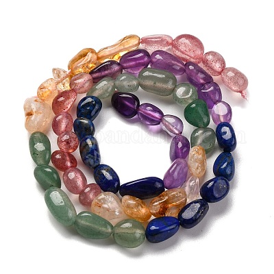 Нити бусин из натурального клубничного кварца G-L610-B15-01-1