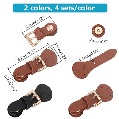 8 комплект из 2-х цветных застежек из искусственной кожи для кошелька FIND-WR0010-89-1