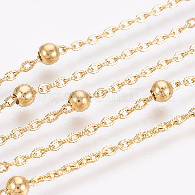 Ионное покрытие (ip) 304 нержавеющая сталь трос цепи браслеты на ногу AJEW-P069-03G-1