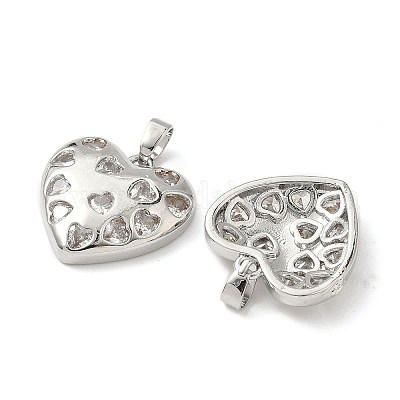 Латунные микропаве прозрачные подвески с фианитом KK-H076-16P-1