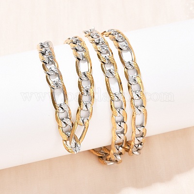 6 мм цепочка Фигаро из нержавеющей стали 304 для женщин NJEW-G177-02GP-1