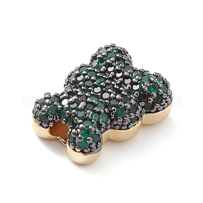 Латунные микро проложить кубического циркония бусы ZIRC-C004-03G-1