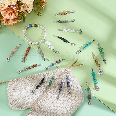 20 шт. подвеска с натуральными и синтетическими драгоценными камнями HJEW-PH02097-1