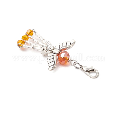 Подвесные украшения из стекла и стеклянного витого стеклянного горна HJEW-JM03637-01-1