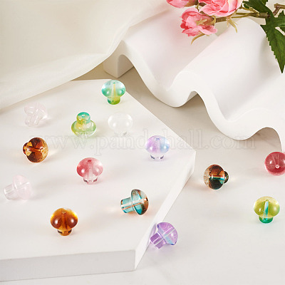 80шт 8 цвета прозрачные стеклянные бусины GLAA-CD0001-17-1