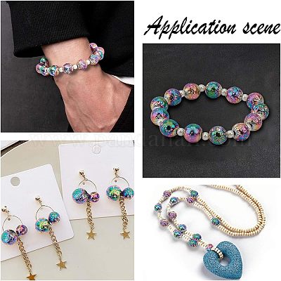 Гальванические бусины из натуральной лавы G-NB0001-43-1