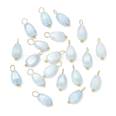 20 шт. непрозрачные стеклянные подвески с эффектом кракле PALLOY-JF03952-04-1