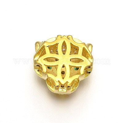 Стойки обшивки латунные микро проложить кубического циркония леопарда полые шарики ZIRC-I012-18G-RS-1