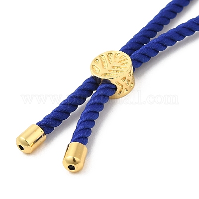 Серебряные браслеты из витого нейлонового шнура DIY-B066-03G-05-1