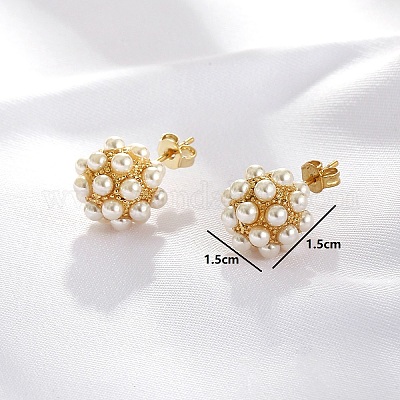 Винтажные круглые серьги-гвоздики из латуни во французском стиле TG1714-1