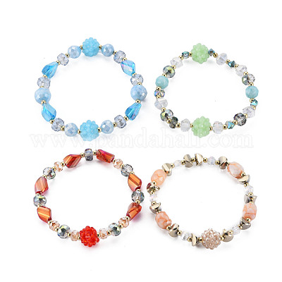 Elastic Bracelet of Tiny Faceted Gemstone Beads -  Sweden