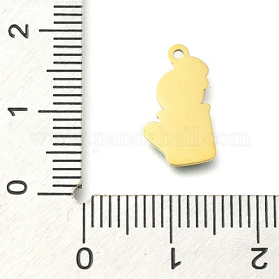 Эмалевые подвески из нержавеющей стали 304 с ионным покрытием (IP) на рождественскую тематику STAS-B075-36G-05-1