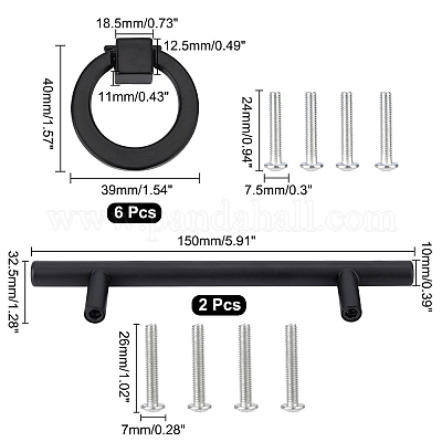 8 комплект ручек для ящиков из цинкового сплава и нержавеющей стали FIND-AR0001-45EB-1