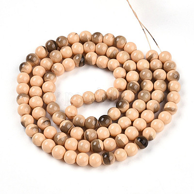 Выпечка окрашенные стеклянные бусины пряди DGLA-N013-8mm-07-1