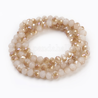 Стеклянные бусины с гальваническим покрытием  GLAA-K027-HR-C04-1