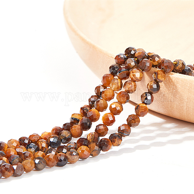 2 нити натуральных бусин тигрового глаза G-NB0004-99-1