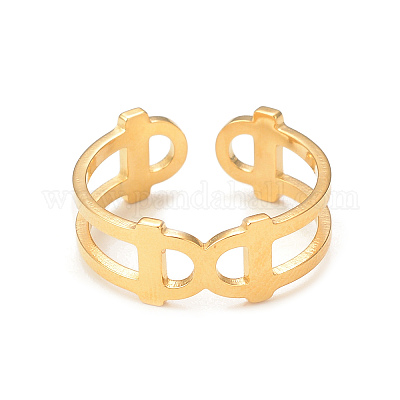 Открытое кольцо-манжета с кристаллами и стразами RJEW-I096-01G-1