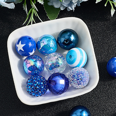 20шт. набор из 10-х видов акриловых и смоляных бусин DIY-PA0001-02C-1