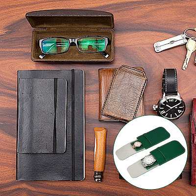 2 шт. прямоугольный чехол для хранения часов из искусственной кожи AJEW-GO0001-85C-1