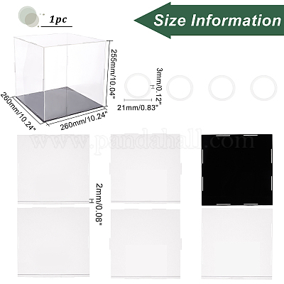 4Pcs New Transparent Acrylic Storage Box Clear Square Cube