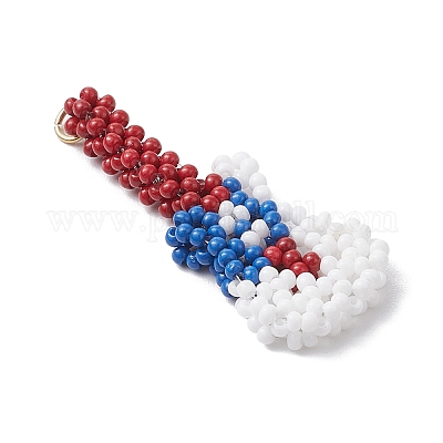 Подвески-гитары из стеклянных бусин ручной работы PALLOY-MZ00501-1