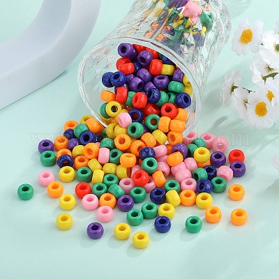 1400шт 7 цвета непрозрачные пластиковые бусины KY-SZ0001-54-1