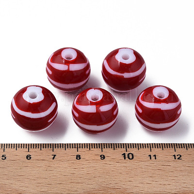 Непрозрачные полосатые акриловые бусины MACR-S373-27B-01-1