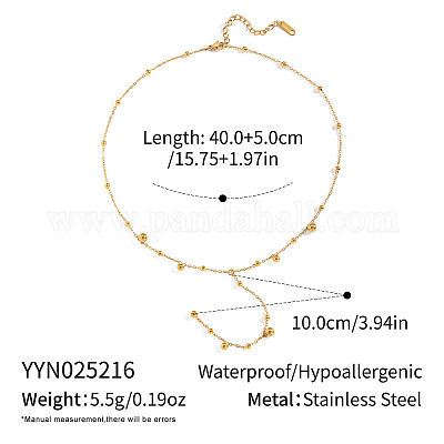 Европейские ожерелья из круглой бусины с кисточками из нержавеющей стали для женщин BF6806-1