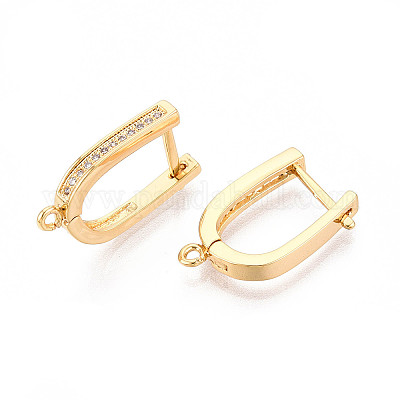 Латунные серьги-кольца из прозрачного кубического циркония KK-N263-129G-1