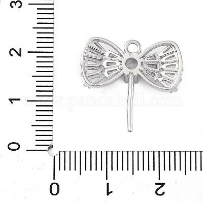 Латунные микро-паве прозрачные кубические цирконии европейские подвески-шармы KK-P289-07P-1