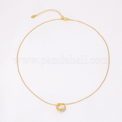 Элегантное минималистичное серебряное ожерелье s925 с подвеской из пресноводного жемчуга для женщин WW6224-1