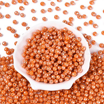 Непрозрачные цветные стеклянные бусины SEED-N007-34D-1