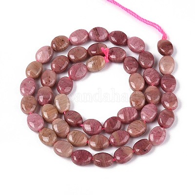 Природные родонит бисер нитей G-T142-18-1