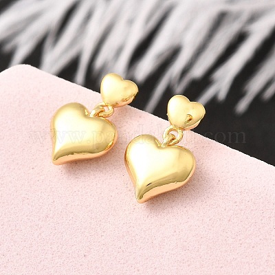 Латунные болтающиеся серьги EJEW-R018-11G-1