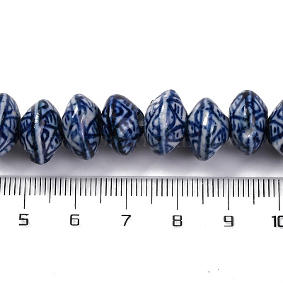 Синие и белые фарфоровые бусы ручной работы нити PORC-I027-09-1