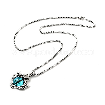 プラスチックドラゴンアイペンダントネックレス付き合金バット 男性