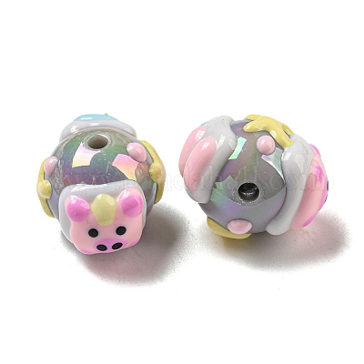 Ручная роспись акрилом с эмалевыми бусинами MACR-D031-05H-1