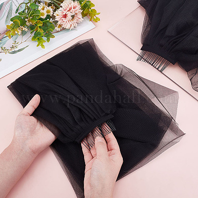 2 шт. полиэстеровая сетчатая свадебная фата AJEW-HY0001-97-1