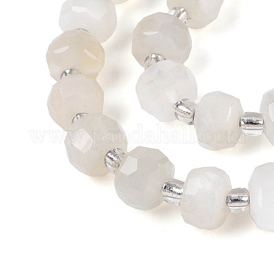 Натуральный белый лунный камень бисер пряди G-N327-08A-09-1