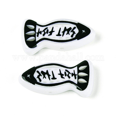 Печатные непрозрачные бусины из смолы&nbsp;RESI-N043-22C-1