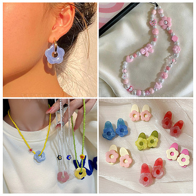 120 шт. 15 стильных прозрачных и непрозрачных акриловых бусинок OACR-BT0001-03-1