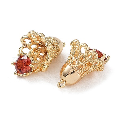 Латунь стекло кулоны KK-G474-13G-1