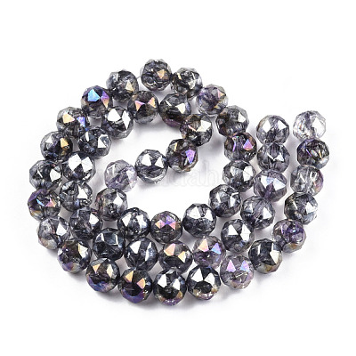 Прозрачные стеклянные бусины гальваническим пряди EGLA-N006-077A-1