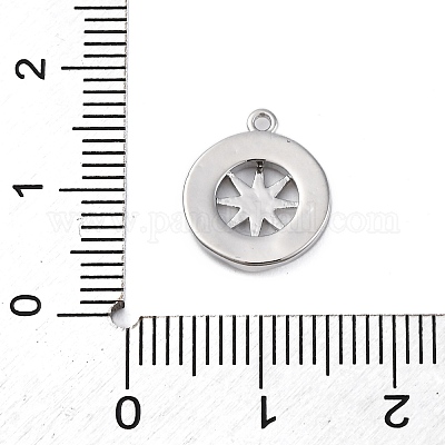 Латунный паве натуральный ракушка плоский круглый с подвесками в виде звезд KK-P289-06P-1