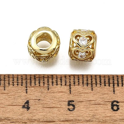 Латунные микро проложить кубического циркония бусы KK-Z100-01G-1