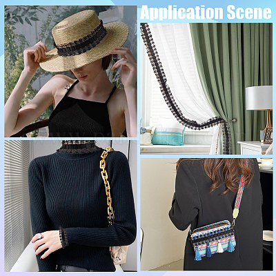 10 ярд полиэстеровой плиссированной цветочной кружевной отделки OCOR-GF0003-88B-1