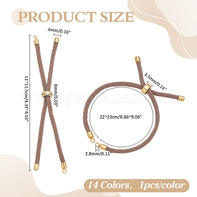 14шт 14 цвета нейлоновый витой шнур для изготовления браслета MAK-ME0001-05-1