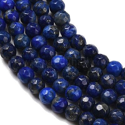 Нитки бусины из натурального ляписа-лазури&nbsp;G-G059-4mm-1