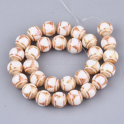 Стеклянные бусины с гальваническим покрытием  EGLA-S177-07B-04-1