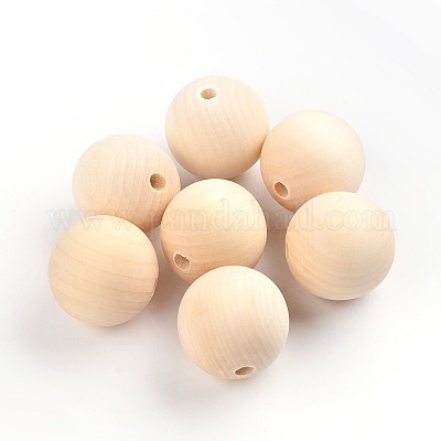 Круглые незаконченные деревянные бусы X-WOOD-Q008-35mm-LF-1